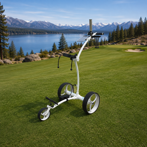 Birdie1 Hvit 2026 Elektrisk golftralle med motorbrems og lithiumbatteri
