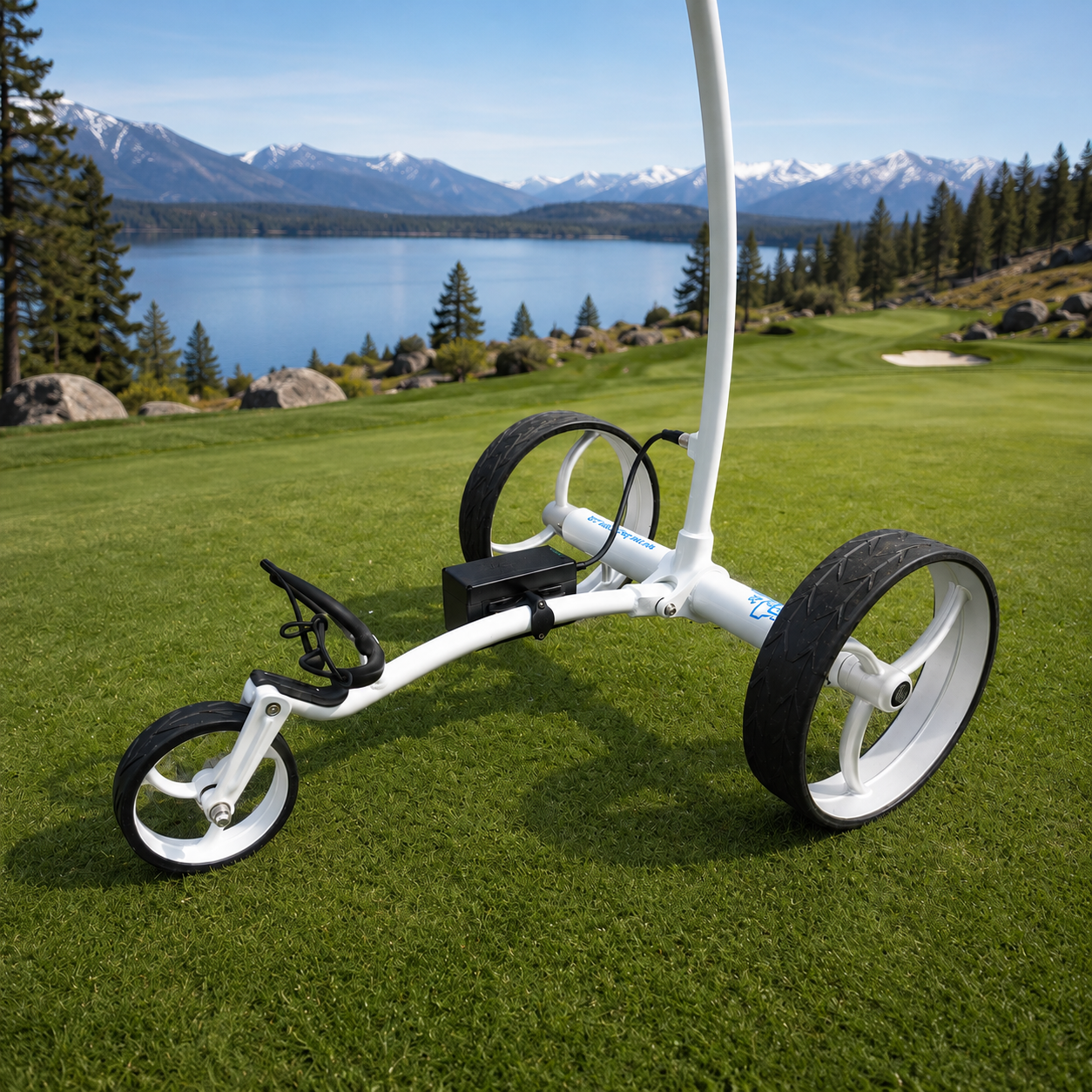 Birdie1 Hvit 2026 Elektrisk golftralle med motorbrems og lithiumbatteri