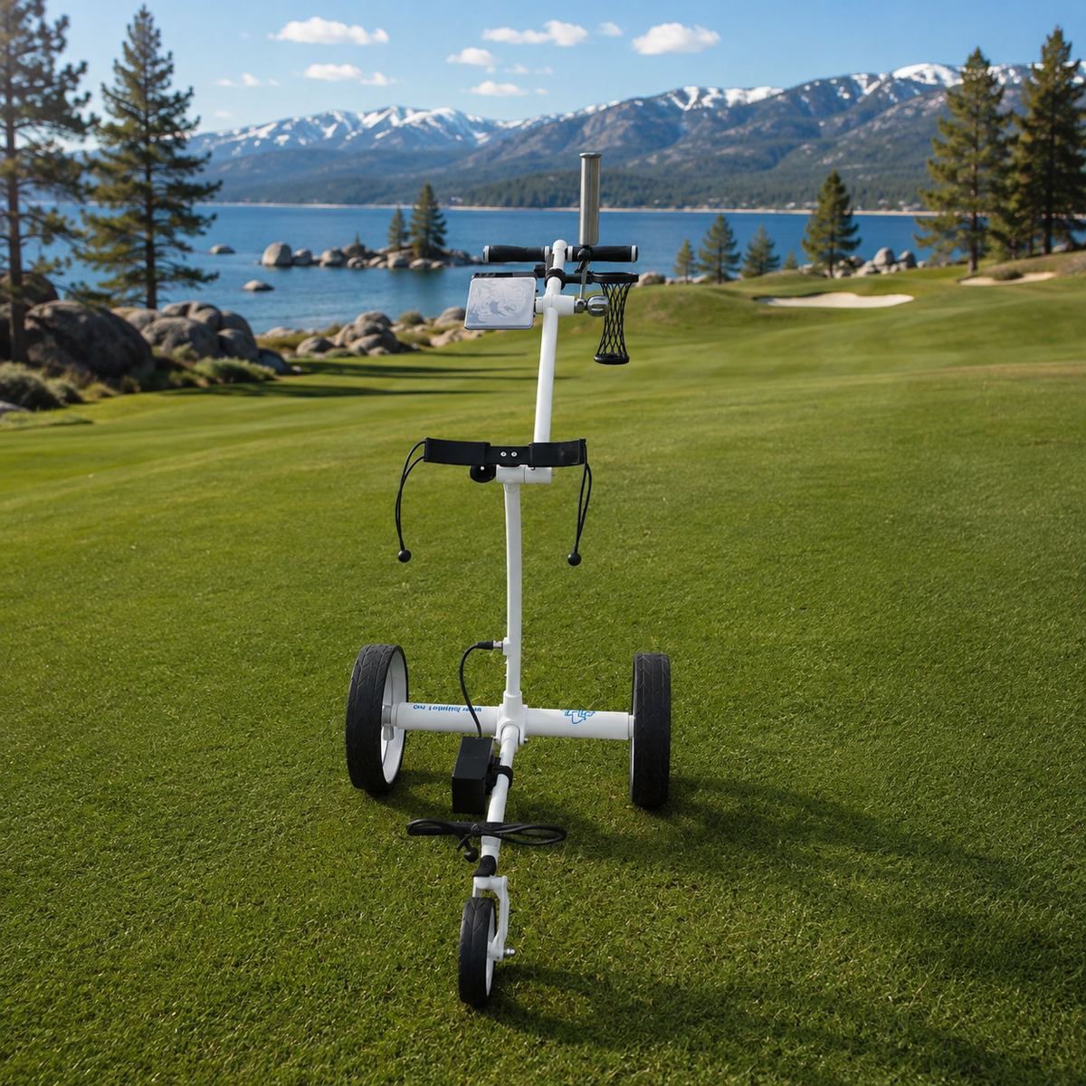 Birdie1 Hvit 2026 Elektrisk golftralle med motorbrems og lithiumbatteri