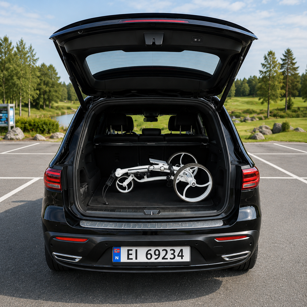 Birdie1 Hvit 2026 Elektrisk golftralle med motorbrems og lithiumbatteri