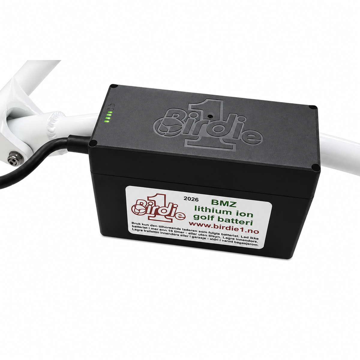 Birdie1 Hvit 2026 Elektrisk golftralle med motorbrems og lithiumbatteri
