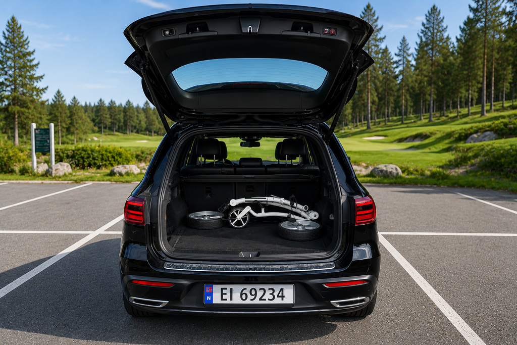 Birdie1 Hvit 2026 Elektrisk golftralle med motorbrems og lithiumbatteri