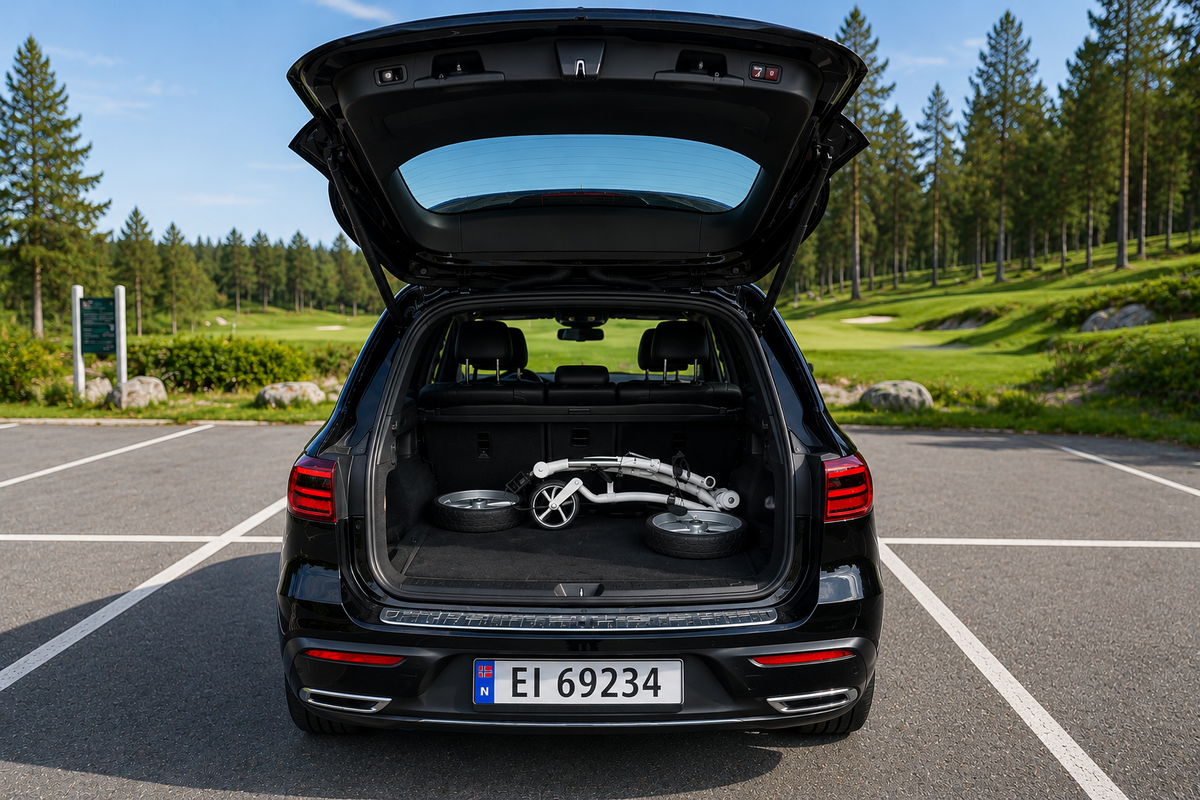 Birdie1 Hvit 2026 Elektrisk golftralle med motorbrems og lithiumbatteri