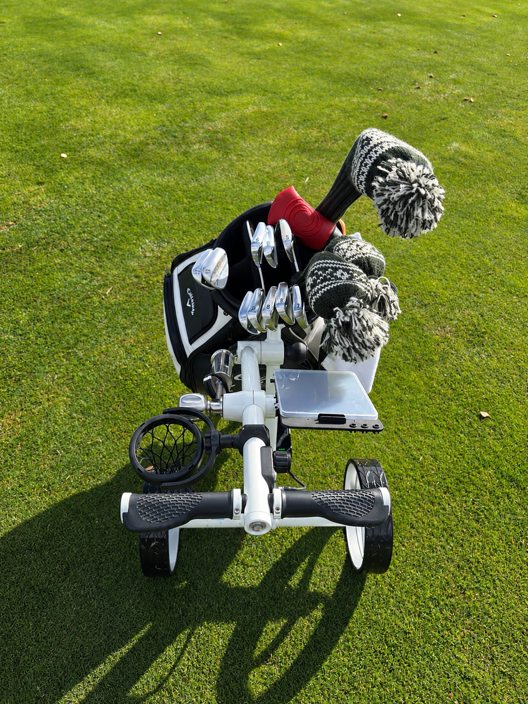 Birdie1 Hvit 2026 Elektrisk golftralle med motorbrems og lithiumbatteri