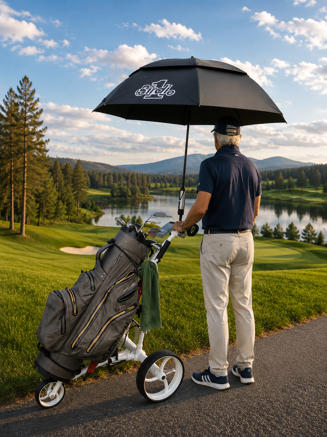 Paraplyholder til Birdie1 golftralle (2015 og nyere)